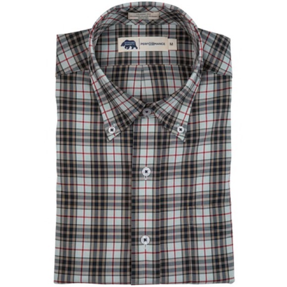 Onward Reserve Men's Prince Tailored Fit Performance Twill Button Down Plaid- S - Picture 1 of 8